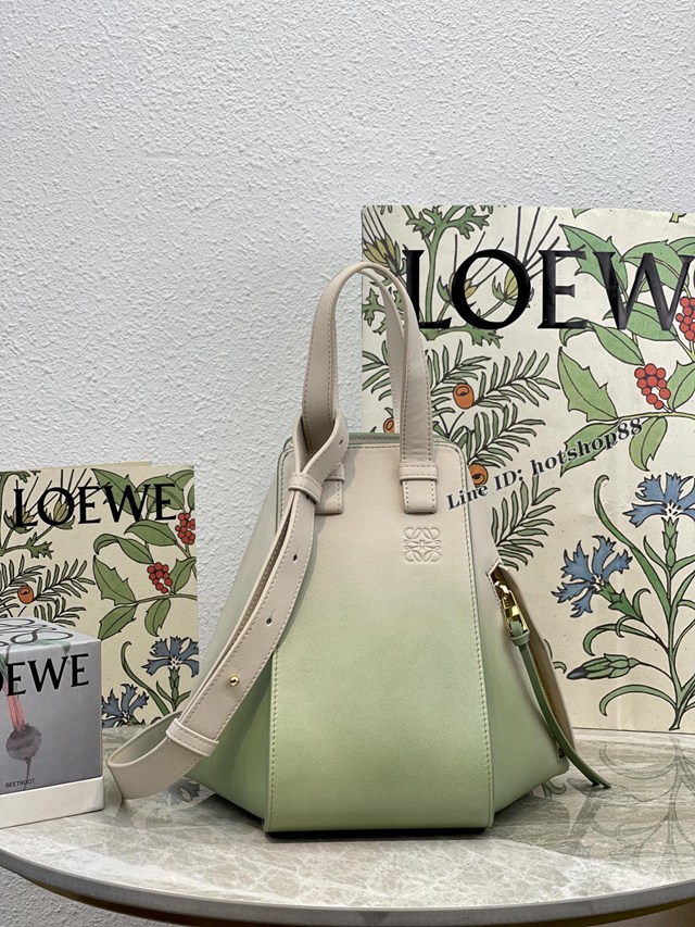Loewe專櫃新顏色女包吊床包 羅意威經典小牛皮Hammock bag手提肩背包 10166 lyw1222